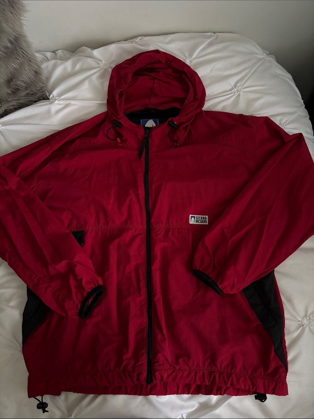 Sierra Designs Men's Red Hooded Windbreaker